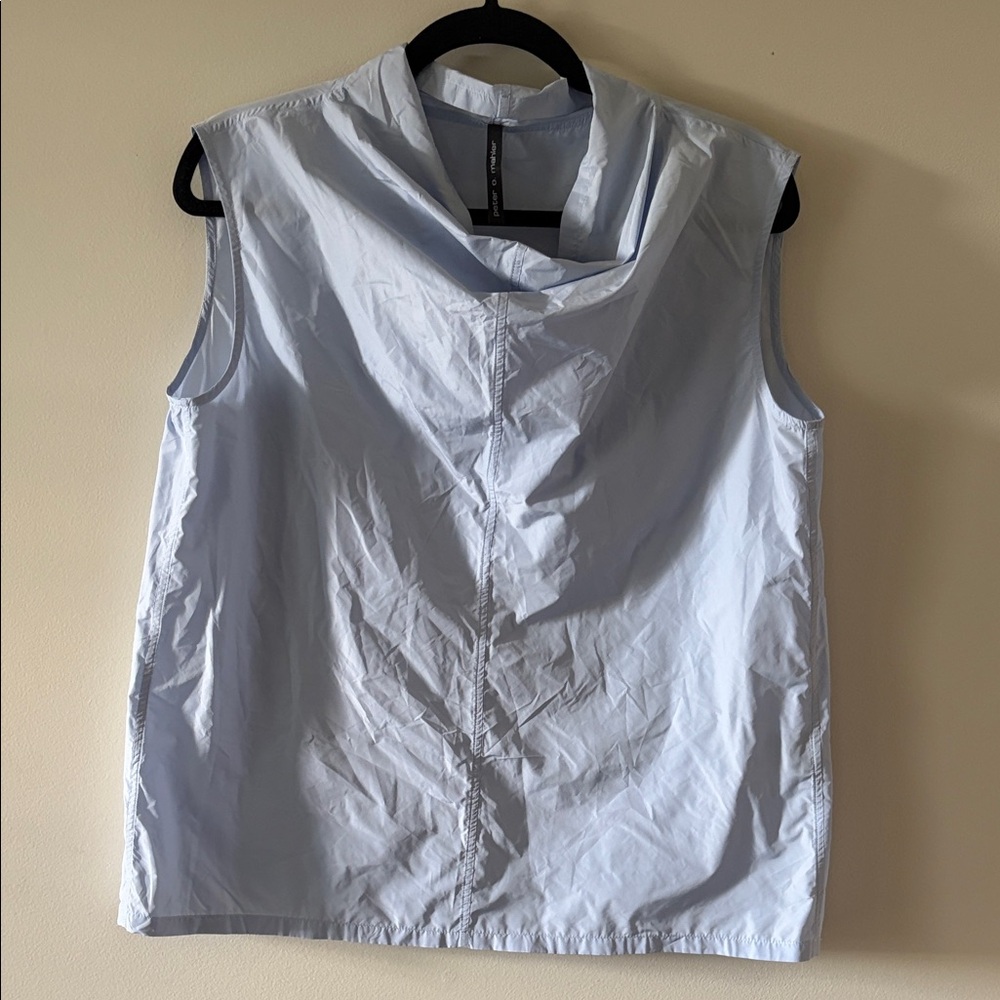 Peter O. Mahler Sleeveless Light Blue Cowl Neck Top SZ 1